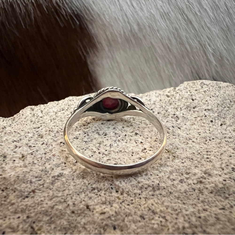 ❤️ Gorgeous Opal Navajo Style Western Artisan Sterling Silver Ring Size 6.75 - Picture 10 of 13